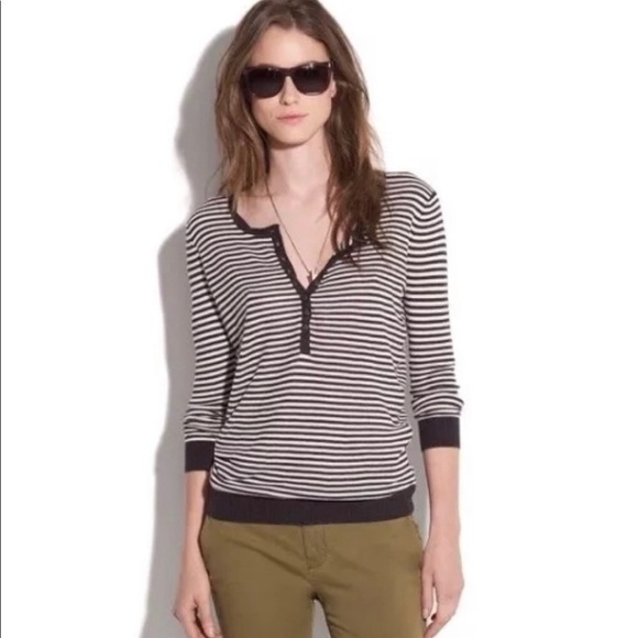 WALLACE J Crew Striped High tide Henley # 42521 - Picture 8 of 8